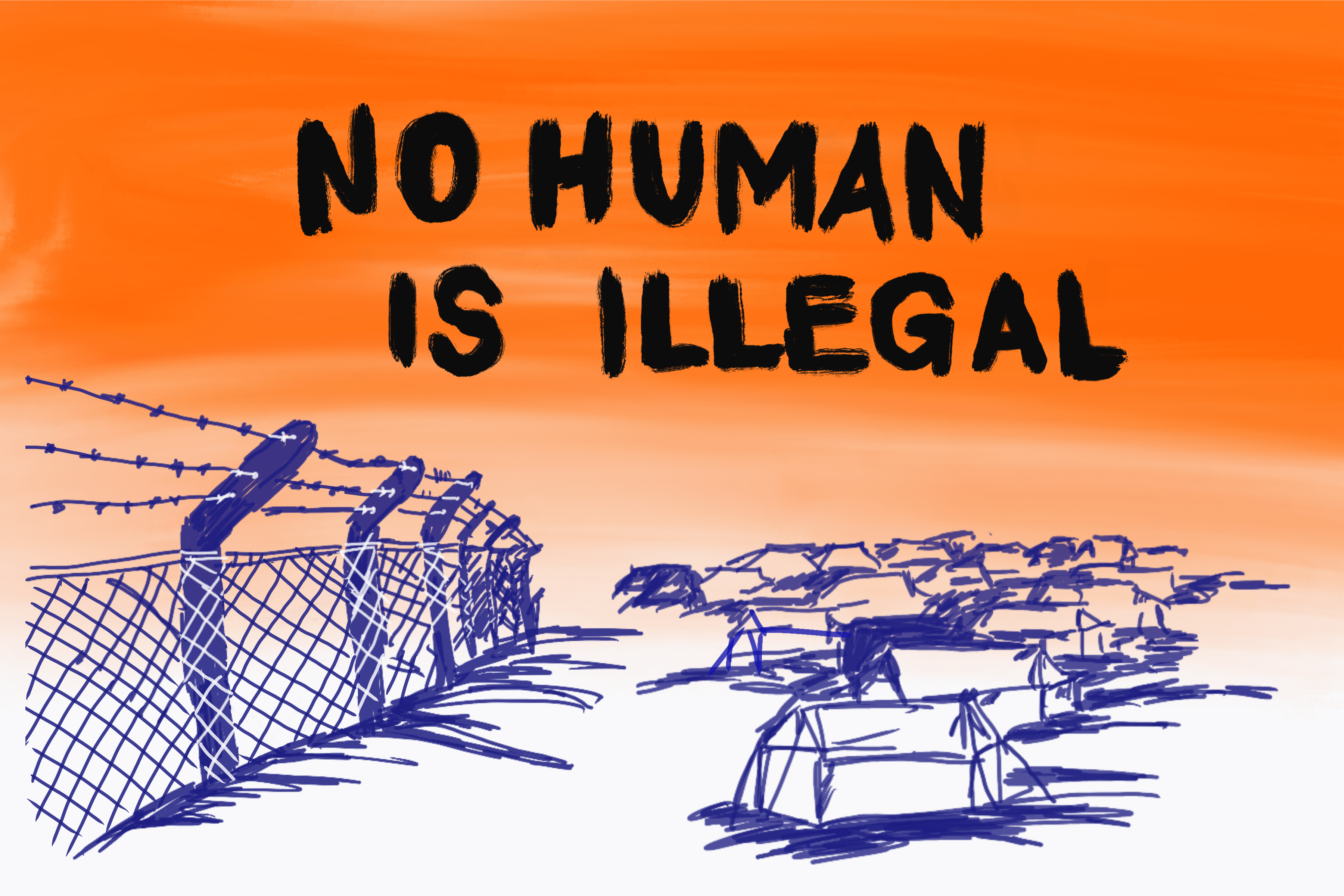 No human is illegal sign